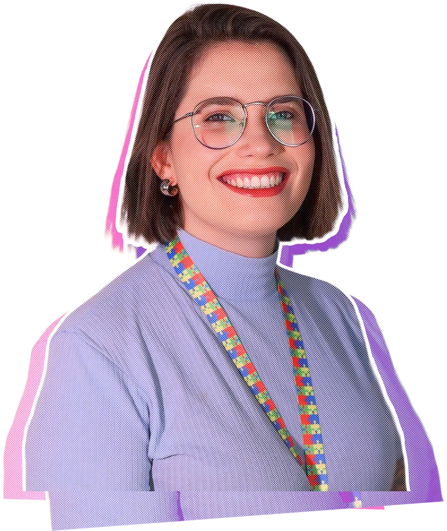Mirelle Buêno sorrindo, em foto oficial de campanha.